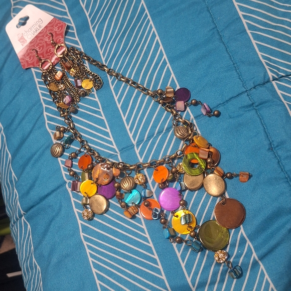 Charming Charlie Jewelry - Charming Charlie Multicolor Charm Necklace And Earring Set